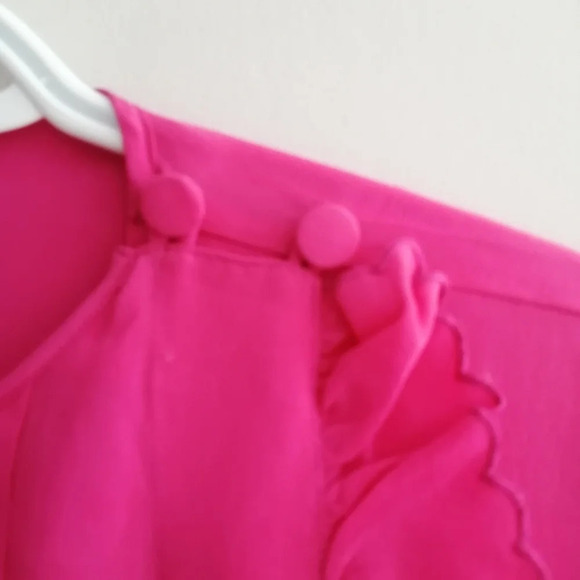 Vintage Peony Pure Silk Hand Embroidered Pink Long Sleeve Blouse Size 34 Small - Picture 7 of 17